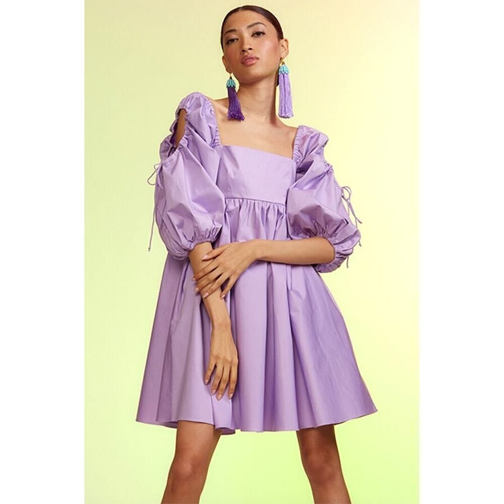 Cynthia Rowley Purple Halle Cold Shoulder Dress